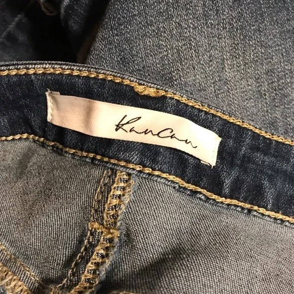 KanCan Blue Denim Frayed Hem Mini Skirt sz 28 - Picture 5 of 6